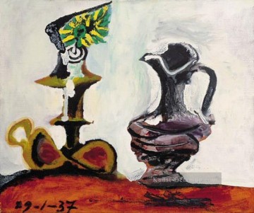 Pablo Picasso Werke - Stillleben a la bougie l 1937 kubist Pablo Picasso